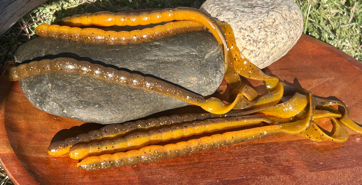 CT GO BIG Worms 10" ribbon tail   10ct